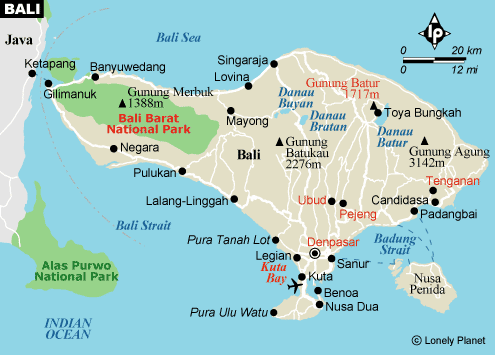 Karte Bali